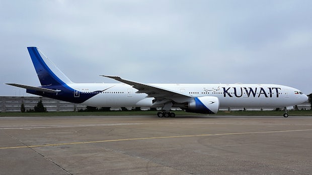 Kuwait airways boeing 777 300er 9k aoh at london heathrow airport